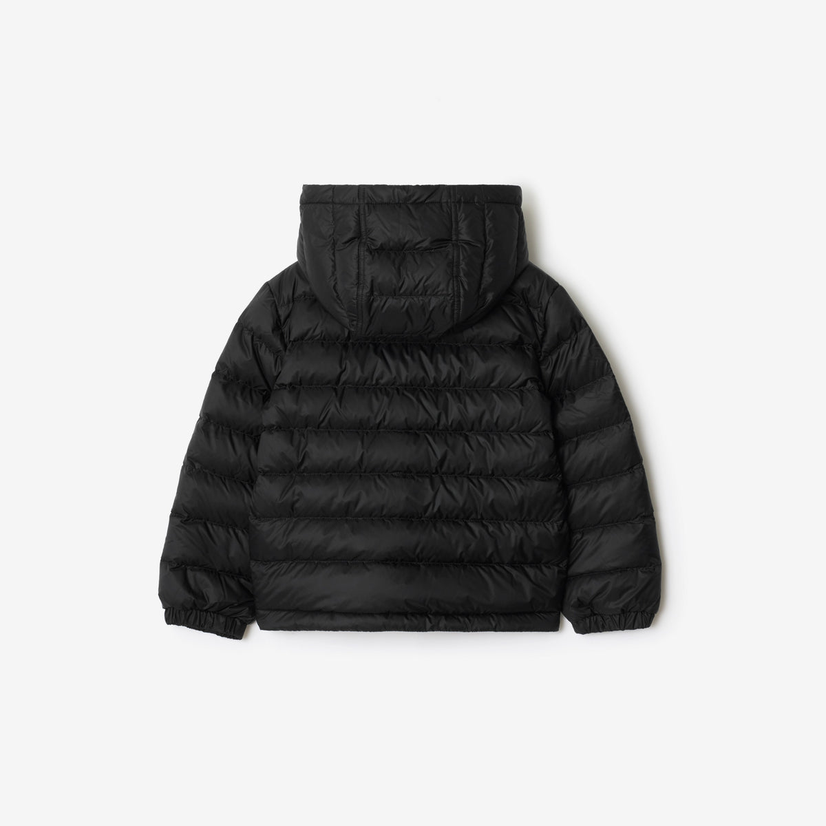 Doudoune à capuche en nylon à bande Check